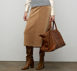 Iris - Corduroy A-Line Skirt in Camel