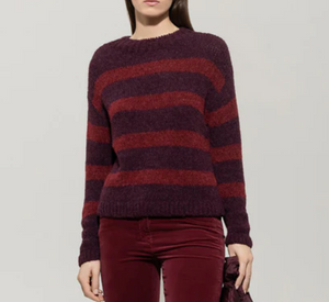 Luisa Cerano – Striped Sweater in Red and Burgundy