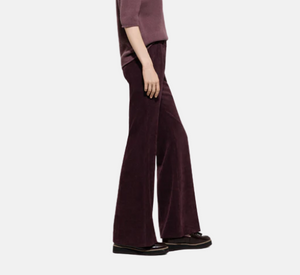 Luisa Cerano – Flare Corduroy Trousers in Burgundy