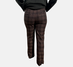 Via Masini - Plaid Pant in Cognac