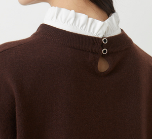SUNCOO – Picola Sweater with Removable Collar in Prune