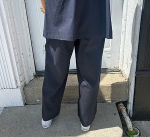 Peter O. Mahler - Full Length Cotton Stretch Pants in Black Navy