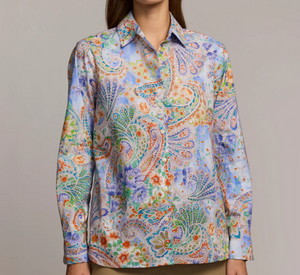 Hinson Wu - Margot Long Sleeve Button-Up Blouse in Paisley