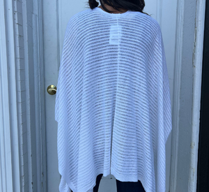 Kinross Cashmere - Open Knit Cardigan in Crisp White