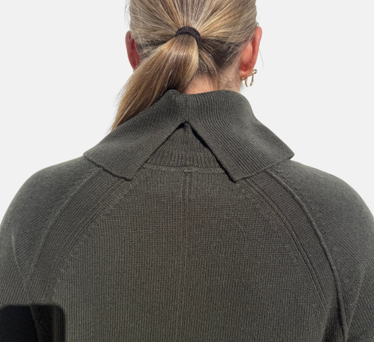 Repeat - Tunic Peter Pan Collar Sweater in Khaki