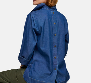 Hinson Wu - Aileen 3/4 Sleeve Denim Shirt in Dark Wash