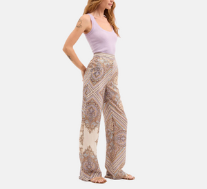 Veronica Beard - Grigore Silk Pant in Stone and Khaki