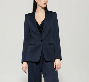 Luisa Cerano - Satin Blazer in Dark Blue