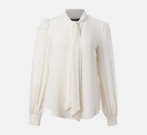 Iris - Tie Neck Blouse in Bone
