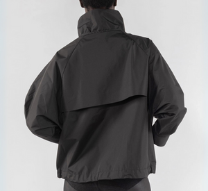 OOF - Short Water Repellent Jacket with Hood in Black