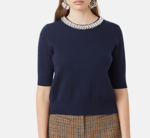 SUNCOO – Pearl Sweater in Navy