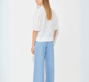SUNCOO - Jacquard Cotton Blouse in White