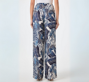TRINA TURK - Tavia Satin Wide Leg Pant in Blue and Sand