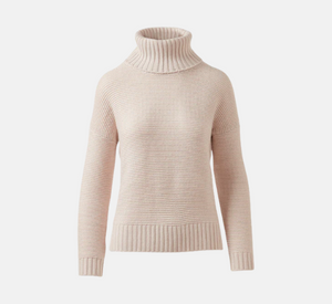Kinross Cashmere – Knit Turtleneck in Canvas