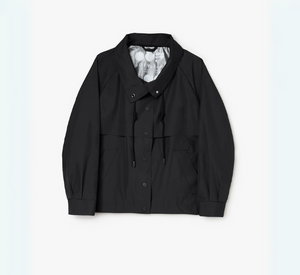 OOF - Short Water Repellent Jacket with Hood in Black