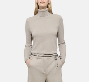 Luisa Cerano - Turtleneck Wool Blend Sweater in Oyster
