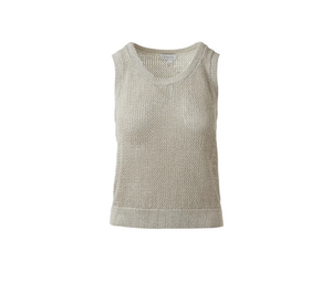 KINROSS CASHMERE - Linen Mesh Tank in Sand Stone