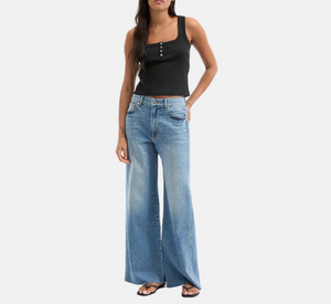 Veronica Beard - Kasey Mid Rise Wide-Leg Jeans in Dusted
