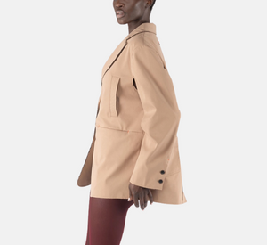 OOF - Bonded Fabric Blazer Jacket in Khaki