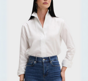 SARAH ALEXANDRA - Collar Button Down in White Sands