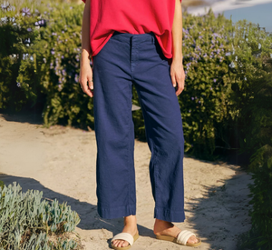 FRANK & EILEEN - Wexford Linen Wide Leg Pant in Summer Navy