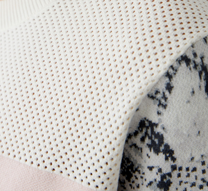 Oui - Snake Print with Mesh Crew Neck Top in White and Black