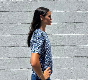 E.L.I. - Mosaic Patterned Top in Blues