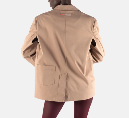 OOF - Bonded Fabric Blazer Jacket in Khaki