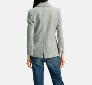Veronica Beard - Birdseye Tweed Jacket in Antique Blue