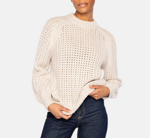 Kinross Cashmere – Easy Crewneck Sweater in Oat