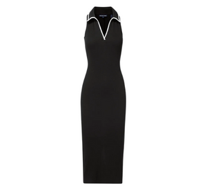 VERONICA BEARD - Sleeveless Polo Maxi Dress in Black and White