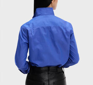 SARAH ALEXANDRA - Cotton Collared Button Down in Blue Lagoon