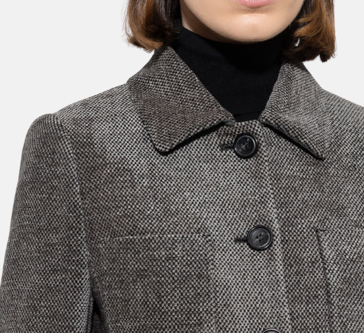 Luisa Cerano - Birdseye Tweed Jacket in Black