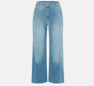 Mac Jeans - Jamie Cropped Lightweight Jeans in Blue High-Low Wash