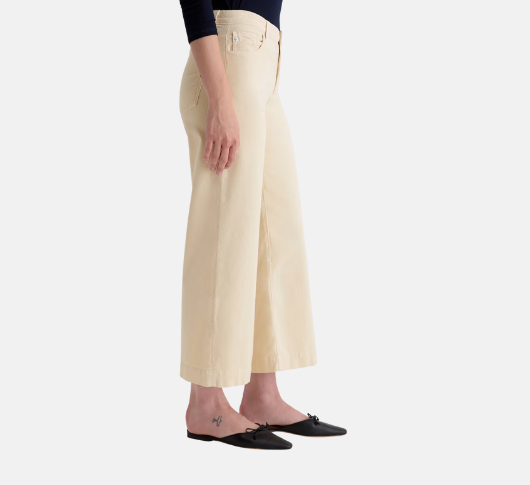 AG Jeans - Saige Wide Leg Crop Corduroy Pant in Opal Stone