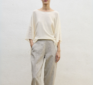 SITA MURT - Seamless Knitted Cape in Ecru