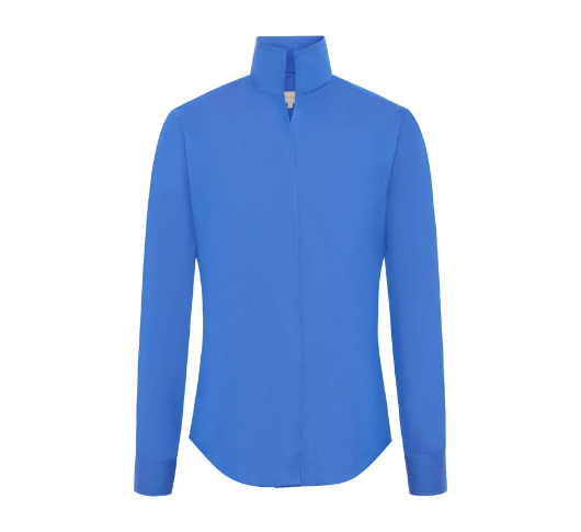 SARAH ALEXANDRA - Cotton Collared Button Down in Blue Lagoon