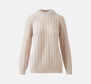 Kinross Cashmere – Easy Crewneck Sweater in Oat
