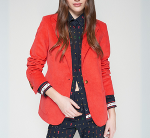 Vilagallo - Corduroy Blazer Jacket in Orange