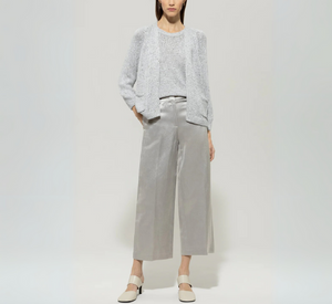 Luisa Cerano - Satin Straight Leg Pants in Grey