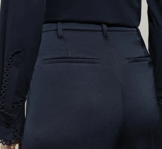 Luisa Cerano - Satin Pant in Dark Blue