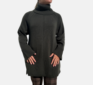 Repeat - Tunic Peter Pan Collar Sweater in Khaki