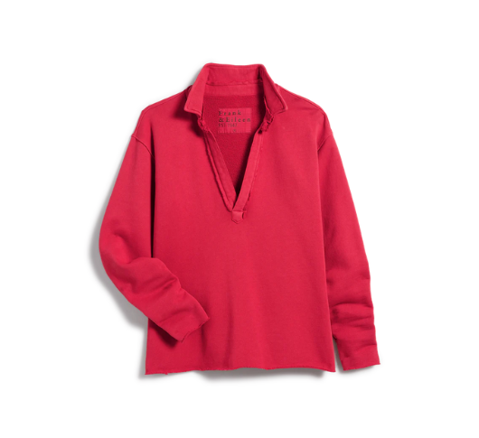 FRANK & EILEEN - Patrick Popover Henley in Red