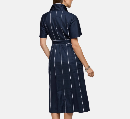 Hinson Wu - Joanna Short Sleeve Dress in Navy
