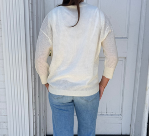 0039 ITALY - Amanda Sweater Open Knit in Ivory