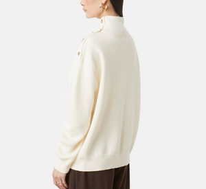 SUNCOO – Paxton Sweater with Shoulder Detail in Ivory