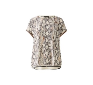 OUI - Multi-patterned Shirt in Light Stone Grey