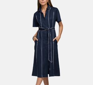 Hinson Wu - Joanna Short Sleeve Dress in Navy