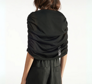 LIVIANA CONTI - Round Neck Cape Top in Black