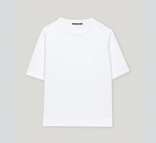 Luisa Cerano - Basic Short Sleeve T-Shirt in Bleached White